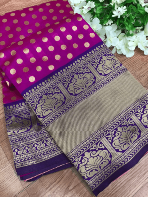Pink Color Soft Kota Silk Thread Weaving Saree 2