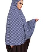 JSDC Women Strips Printed Stitched Organic Jersey Abaya Hijab Without Sleeves