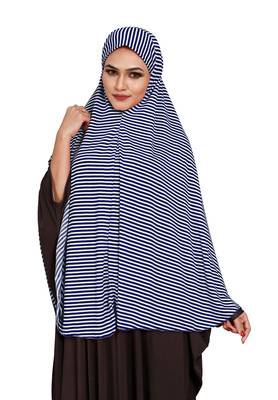 JSDC Women Strips Printed Stitched Organic Jersey Abaya Hijab Without Sleeves 3