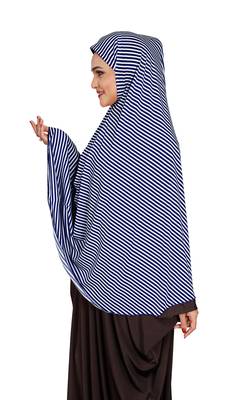JSDC Women Strips Printed Stitched Organic Jersey Abaya Hijab Without Sleeves 5