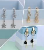 Fancy Party Wear Stylish Fashion Earrings For Women and Girls 3 Pairs