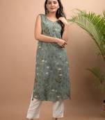 Green printed cotton salwar