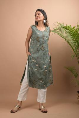 Green printed cotton salwar 2