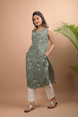 Green printed cotton salwar 3