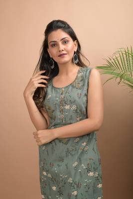 Green printed cotton salwar 4