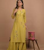 Olive printed cotton salwar