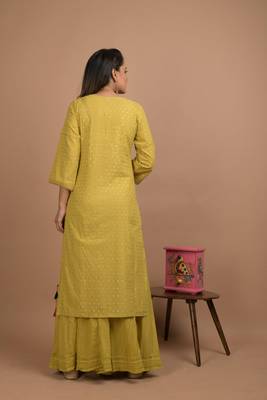 Olive printed cotton salwar 2