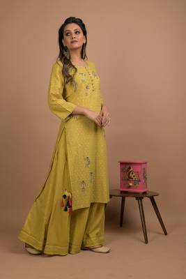 Olive printed cotton salwar 3