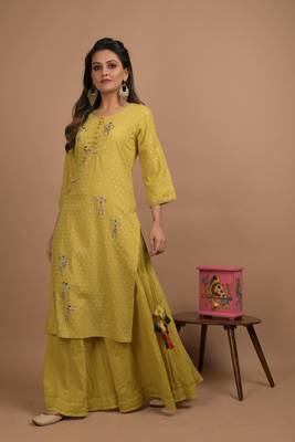 Olive printed cotton salwar 4