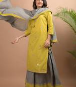 Olive printed cotton salwar