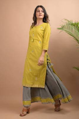 Olive printed cotton salwar 3