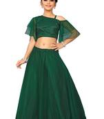 Kids Green Full Stichhed Lehenga Choli For Girls 
