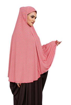 JSDC Women Strips Printed Stitched Organic Jersey Abaya Hijab Without Sleeves 1
