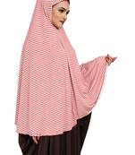 JSDC Women Daily Wear Strips Printed Stitched Organic Jersey Abaya Hijab Without Sleeves