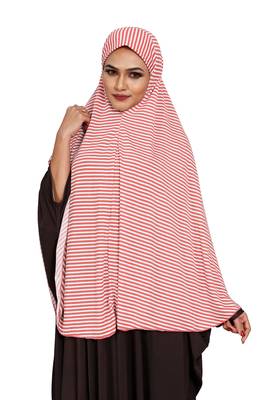 JSDC Women Daily Wear Strips Printed Stitched Organic Jersey Abaya Hijab Without Sleeves 3