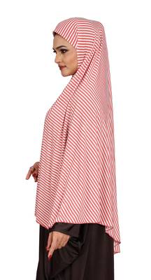 JSDC Women Daily Wear Strips Printed Stitched Organic Jersey Abaya Hijab Without Sleeves 4
