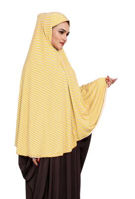 JSDC Women Modest Wear Strips Printed Stitched Organic Jersey Abaya Hijab Without Sleeves 1