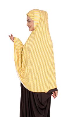 JSDC Women Modest Wear Strips Printed Stitched Organic Jersey Abaya Hijab Without Sleeves 5