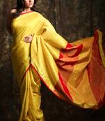 Golden woven tissue saree with blouse