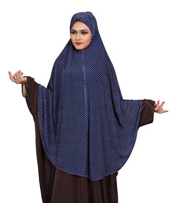 JSDC Women Polka Dot Printed Organic Jersey Abaya Hijab 1