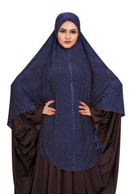 JSDC Women Polka Dot Printed Organic Jersey Abaya Hijab 3