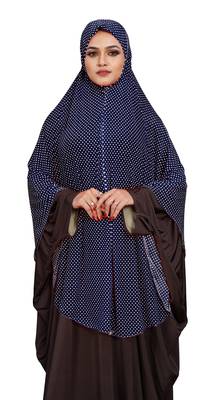 JSDC Women Polka Dot Printed Organic Jersey Abaya Hijab 4