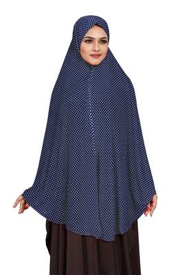 JSDC Women Polka Dot Printed Organic Jersey Abaya Hijab 5