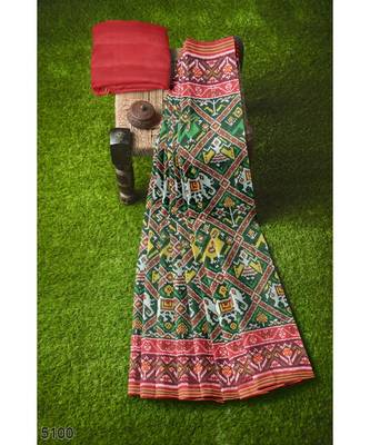 Red Patola Silk Saree 6