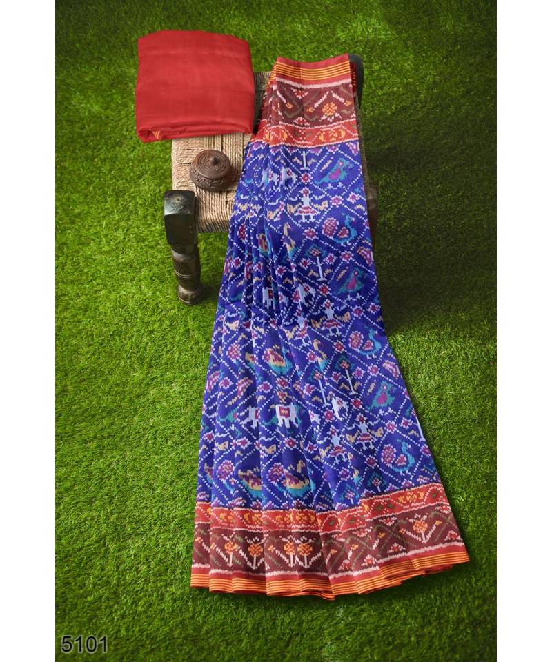 red Patola Silk Saree