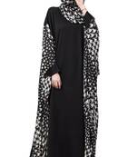 Mushkiya-Kaftan With Printed Side Panels And Hijab Stole-Not An Abaya