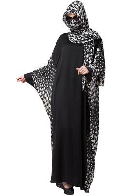 Mushkiya-Kaftan With Printed Side Panels And Hijab Stole-Not An Abaya 2