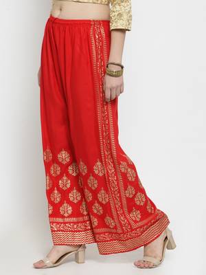 Red printed rayon palazzo-pants 3