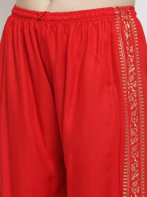 Red printed rayon palazzo-pants 5