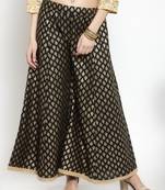 Black printed rayon palazzo-pants