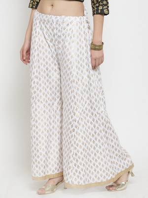 White printed rayon palazzo-pants 3