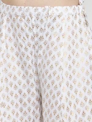 White printed rayon palazzo-pants 5