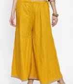 Mustard printed rayon palazzo-pants