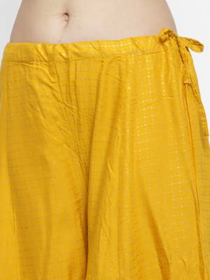 Mustard printed rayon palazzo-pants 5