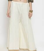 Off-white printed rayon palazzo-pants