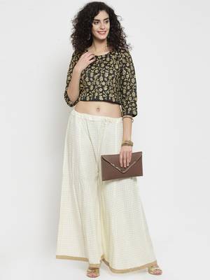 Off-white printed rayon palazzo-pants 2