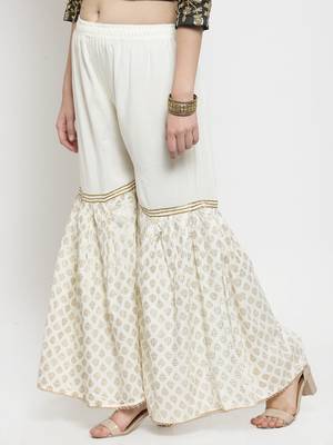 Off-white printed rayon palazzo-pants 3