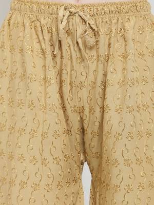 Fawn embroidered rayon palazzo-pants 5