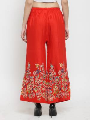 Red printed rayon palazzo-pants 4