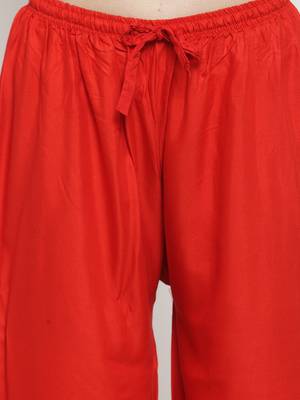 Red printed rayon palazzo-pants 5