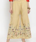 Fawn printed rayon palazzo-pants