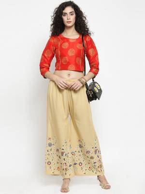 Fawn printed rayon palazzo-pants 2