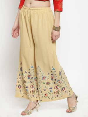 Fawn printed rayon palazzo-pants 3