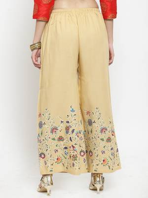 Fawn printed rayon palazzo-pants 4