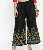 Beige printed rayon palazzo-pants