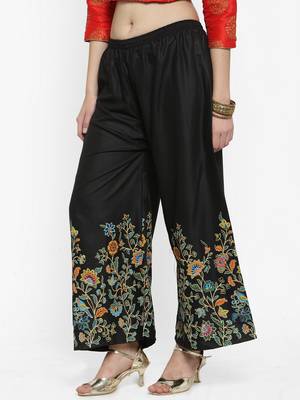 Beige printed rayon palazzo-pants 3